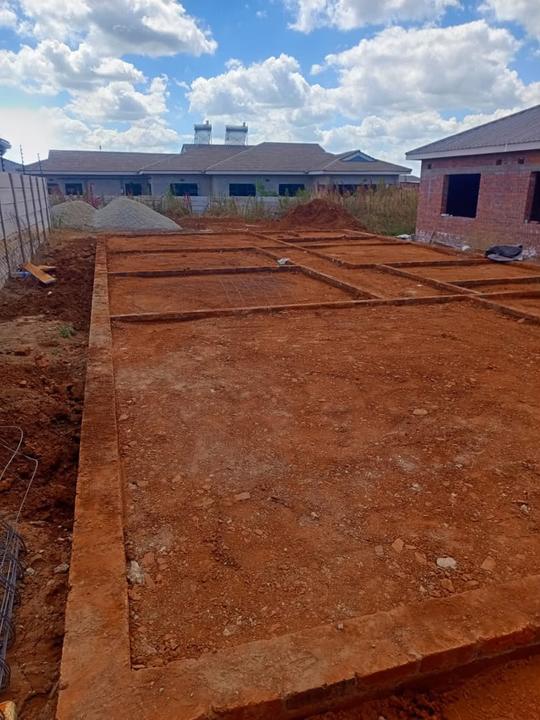 Foundation footings for a new building