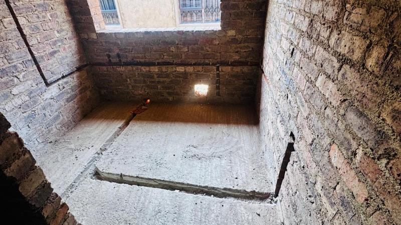 Service chases cut into the brickwork