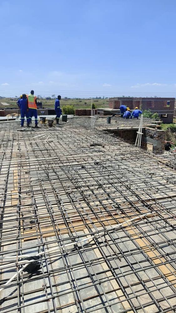 Reinforcing mesh laid for a slab