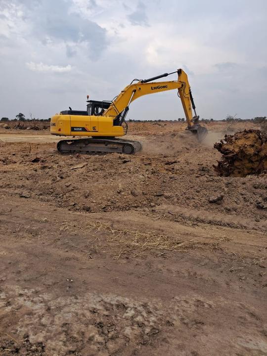 Bush clearing with an excavator