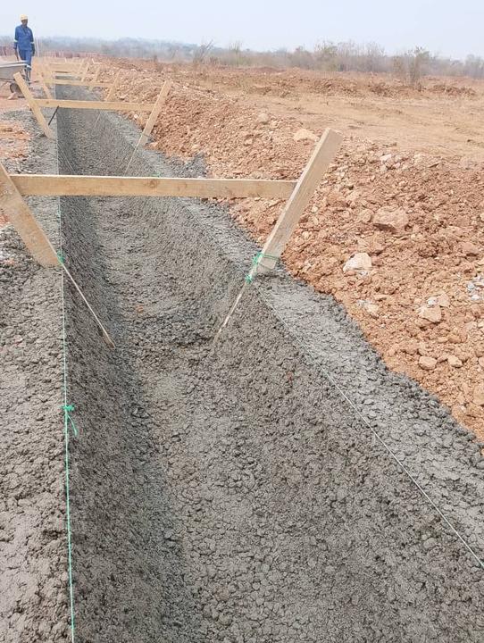 Concrete lining a storm drain