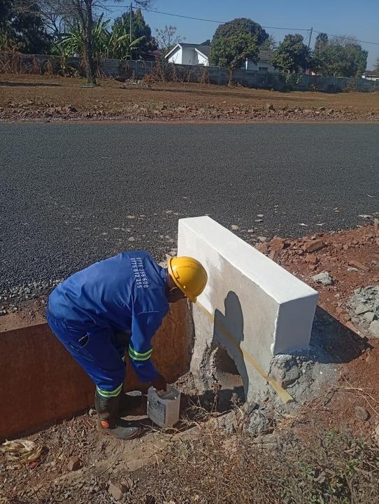 Painting culvert headwalls