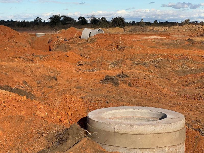 Manholes going in