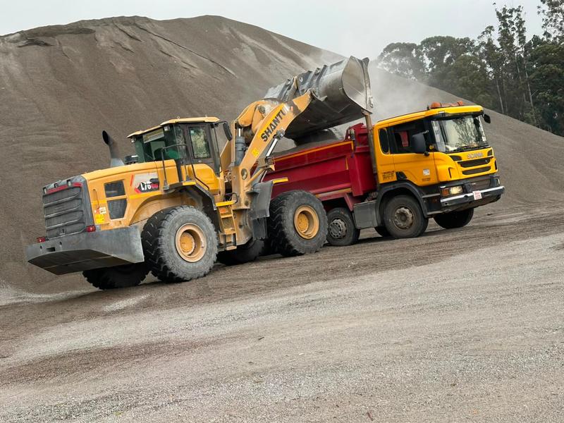 Loading quarry dust for the roads