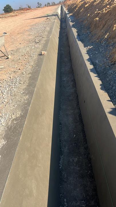 A plastered storm drain